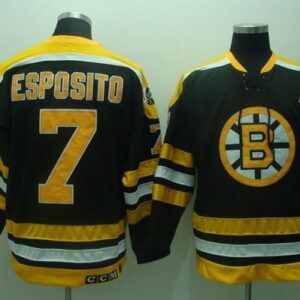 Bruins 7 Phil Esposito Black CCM Throwback Men Jersey