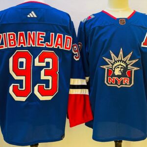 Rangers 93 Mika Zibanejad Blue 2022-23 Retro Men Jersey