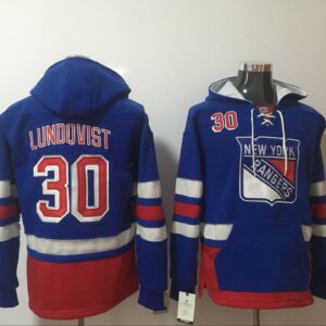 Rangers 30 Henrik Lundqvist Blue Ageless Hoodie Sweatshirt