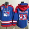 Men's New York Rangers #93 Mika Zibanejad Blue Ageless Must-Have Lace-Up Pullover Hoodie