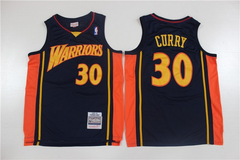 Warriors 30 Stephen Curry Navy Blue Men Jersey