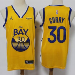 Warriors 30 Stephen Curry Yellow Jordan Brand Men Jersey