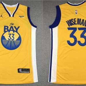Warriors 33 James Wiseman Yellow Jordan Brand Men Jersey