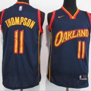 Warriors 11 Klay Thompson Navy 2021 New Men Jersey