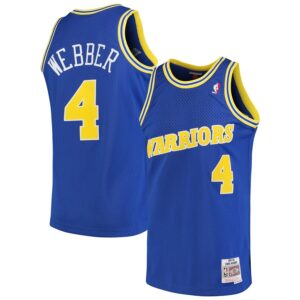 Warriors 4 Chris Webber Blue 1990-94 Hardwood Classics Mesh Men Jersey