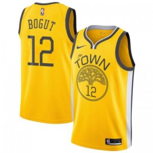 Warriors 12 Andrew Bogut Yellow Earned Edition Men Jersey
