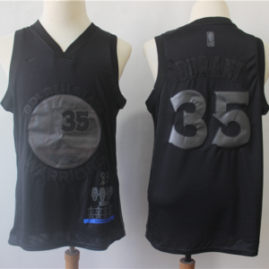 Warriors 35 Kevin Durant Black MVP Honorary Edition Men Jersey