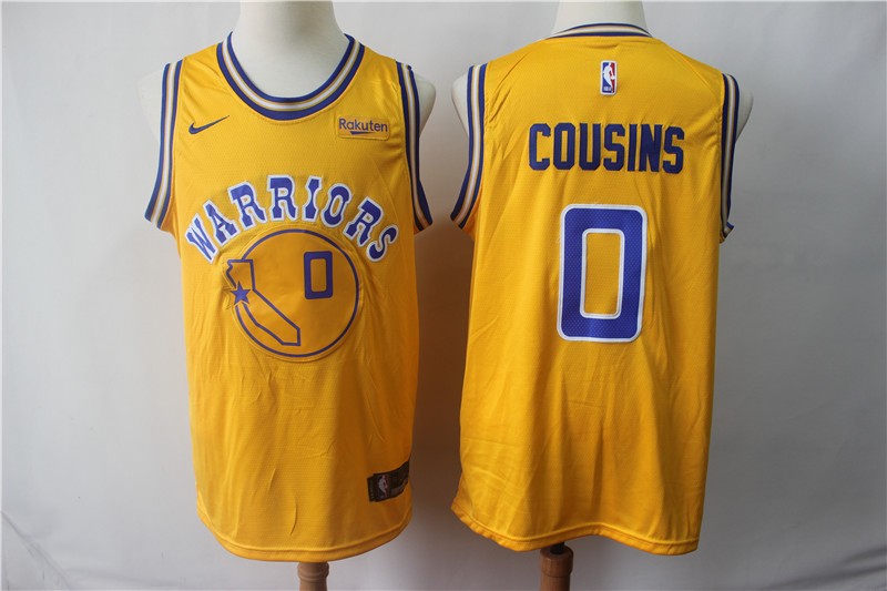 Warriors 0 DeMarcus Cousins Yellow Men New Jersey