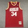 Rockets 34 Hakeem Olajuwon Red Throwback Men Jersey