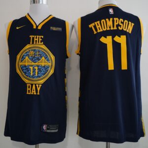 Warriors 11 Klay Thompson Navy 2018-19 City Edition Swingman Men Jersey