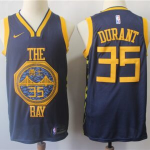 Warriors 35 Kevin Durant Navy 2018-19 City Edition Men Jersey