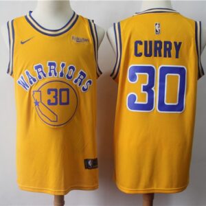 Warriors 30 Stephen Curry Yellow Men New Jersey