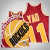 Rockets 11 Yao Ming Mitchell&Ness Big Face Men Jersey