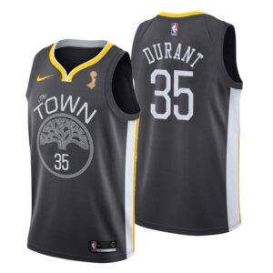 Warriors 35 Kevin Durant 2018 Finals Champions Gray Men Jersey