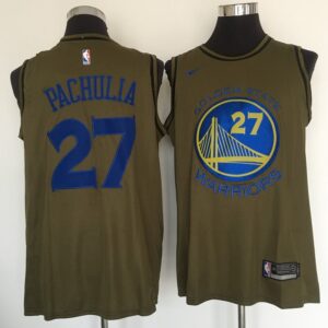 Warriors 27 Zaza Pachulia Olive Swingman Men Jersey