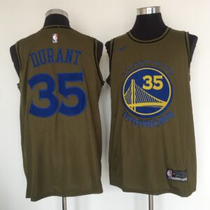Warriors 35 Kevin Durant Olive Swingman Men Jersey