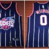 Rockets 0 Russell Westbrook Blue Men Jersey