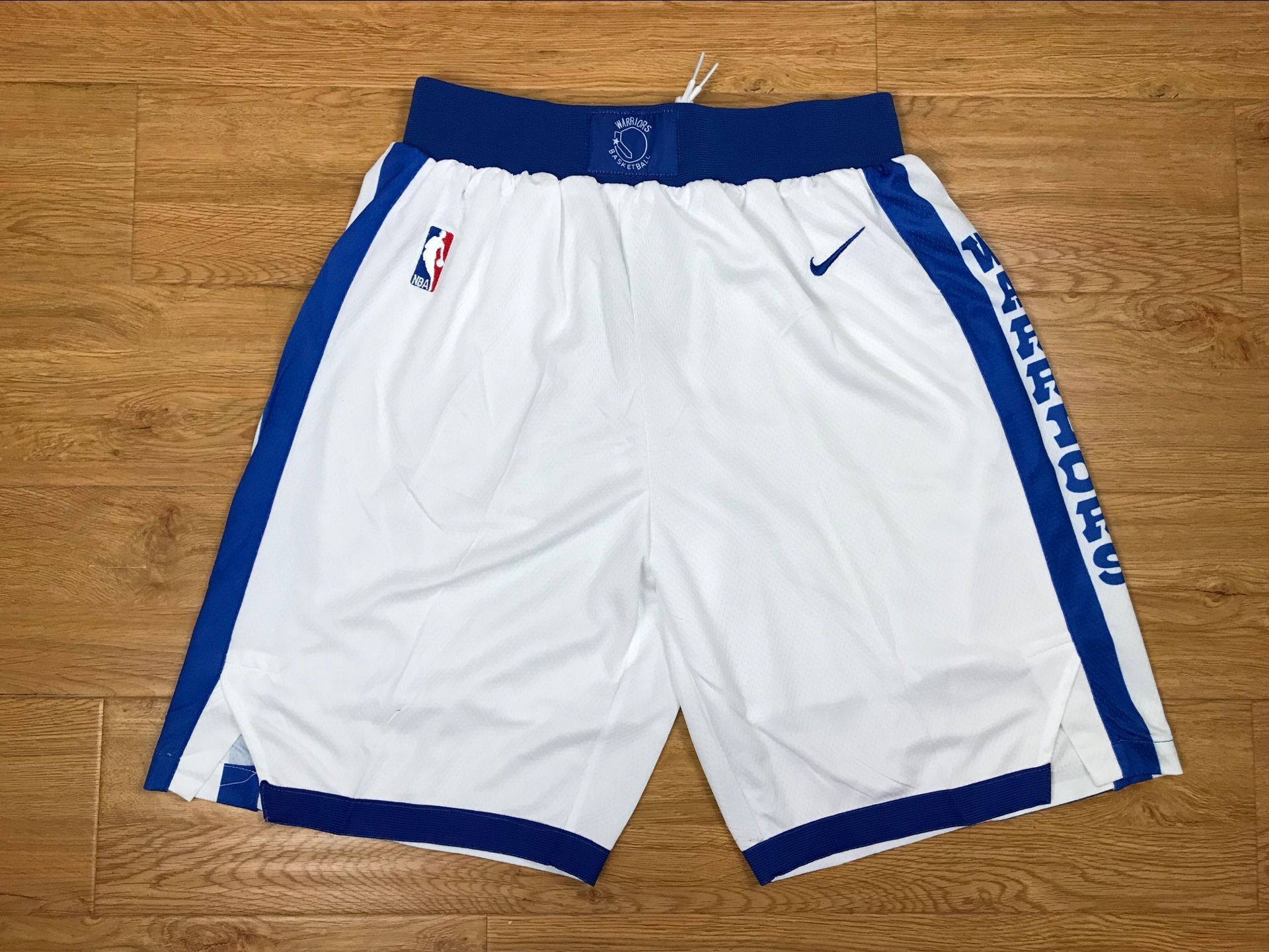 Warriors White Throwback Basketball Shorts