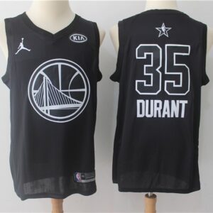 Warriors 35 Kevin Durant Black 2018 All-Star Game Swingman Men Jersey