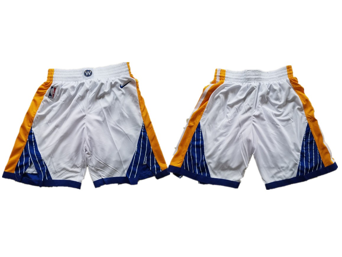Warriors White Basketball Shorts