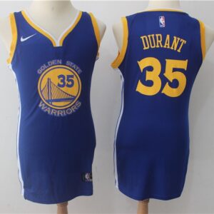 Warriors 35 Kevin Durant Blue Swingman Iron Women Jersey