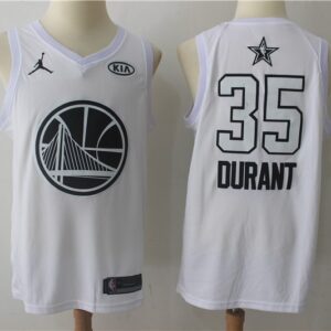 Warriors 35 Kevin Durant 2018 All-Star White Swingman Men Jersey