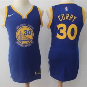 Warriors 30 Stephen Curry Blue Swingman Iron Women Jersey