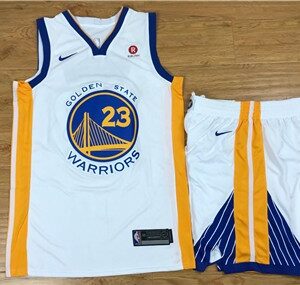 Warriors 23 Draymond Green White Swingman Men Jersey With Shorts