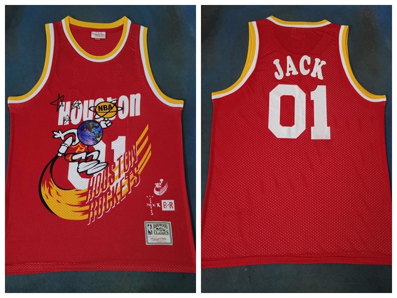 Rockets 01 Jack Red Travis Scott Mitchell Ness Bleacher Report Jersey