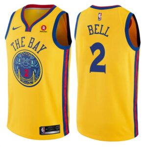 Warriors 2 Jordan Bell Gold City Edition Men Jersey