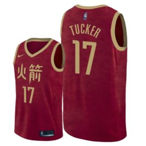 Rockets 17 P.J. Tucker Red 2018-19 City Edition Men Jersey