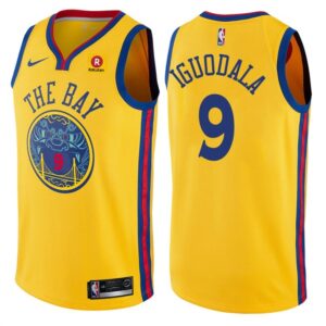 Warriors 9 Andre Iguodala Gold City Edition Men Jersey