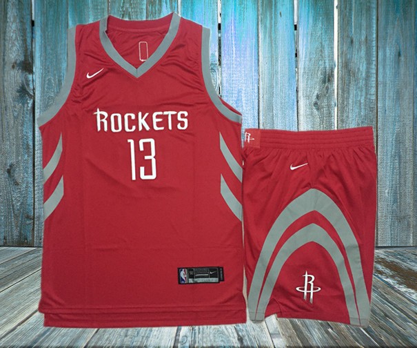 Rockets 13 James Harden Red Swingman Jersey(With Shorts)
