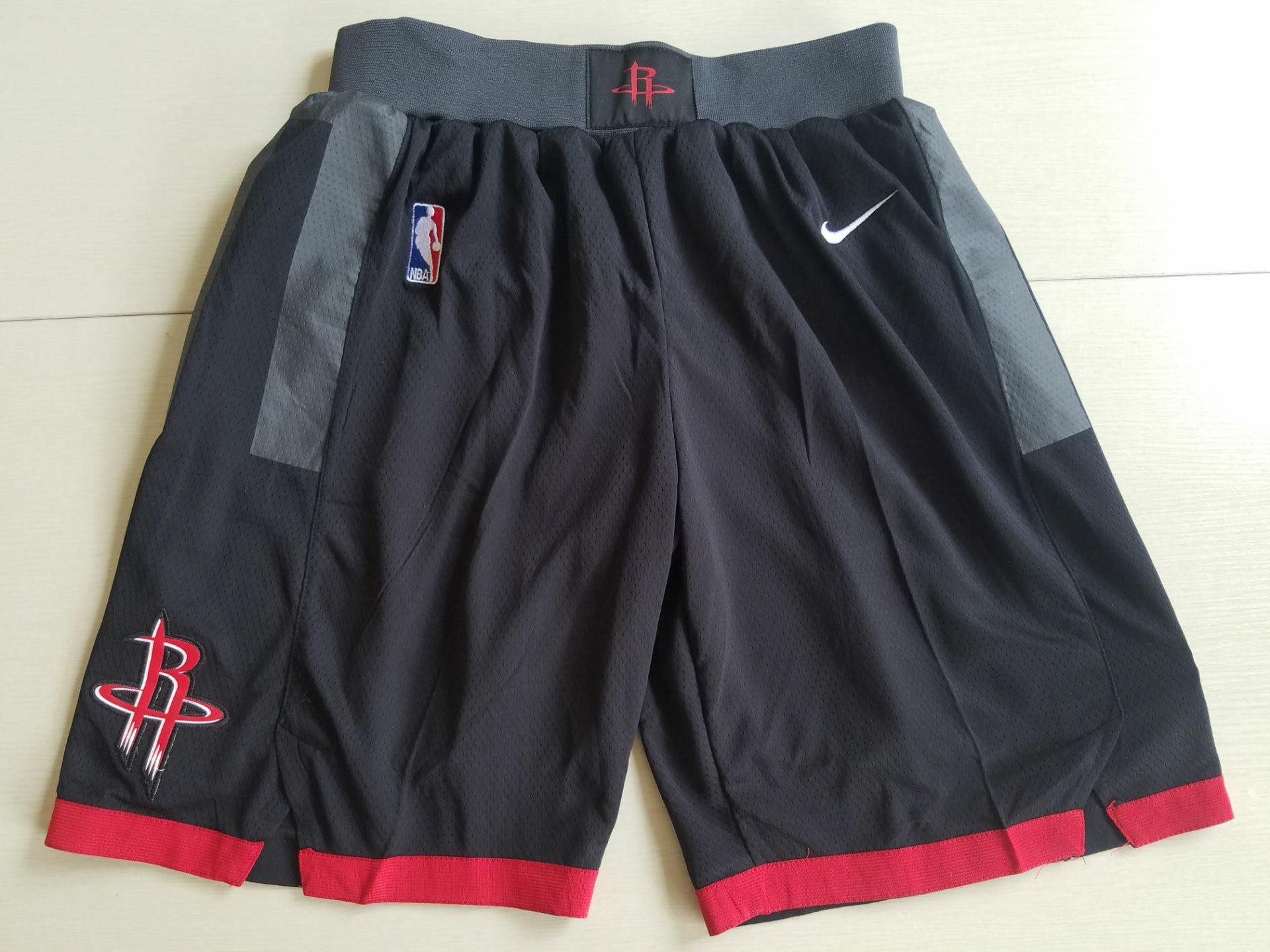 Rockets Black Authentic Shorts