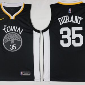 Warriors 35 Kevin Durant 2017-18 Black Men Jersey