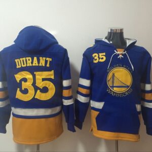 Warriors 35 Kevin Durant Blue Men Hooded Sweatshirt