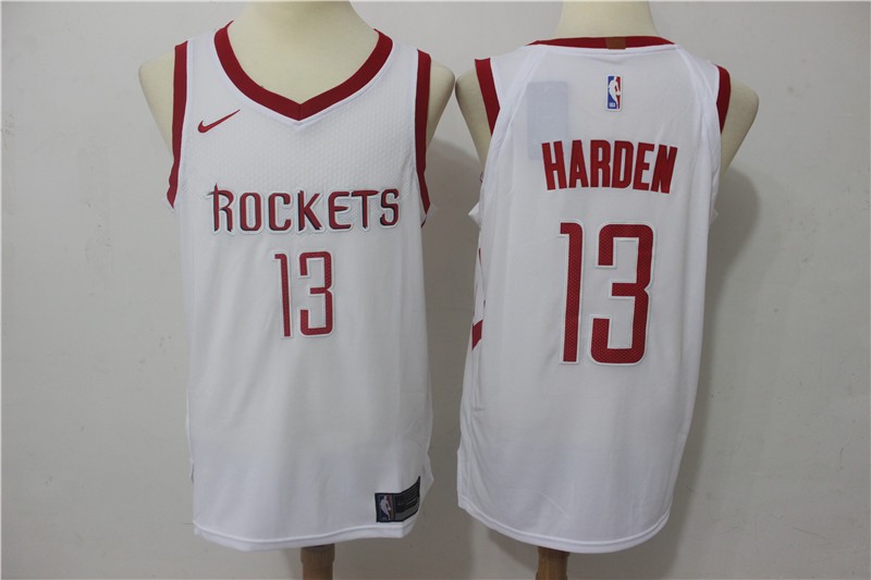 Rockets 13 James Harden White Men Jersey