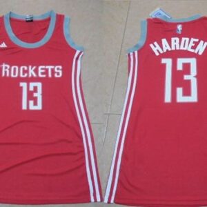 Rockets 13 James Harden Red Print Dress Women Jersey