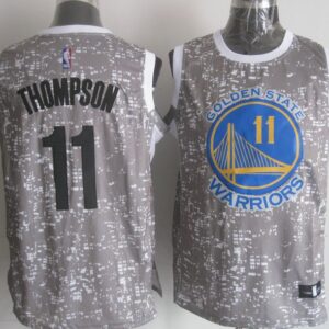 Warriors 11 Klay Thompson Gray City Luminous Men Jersey
