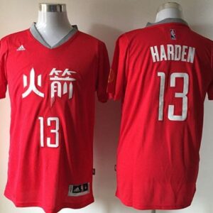 Rockets 13 James Harden Red Slate Chinese New Year Men Jersey