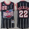 Rockets 22 Clyde Drexler Navy Throwback Men Jersey