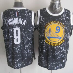 Warriors 9 Andre Iguodala Black City Luminous Men Jersey