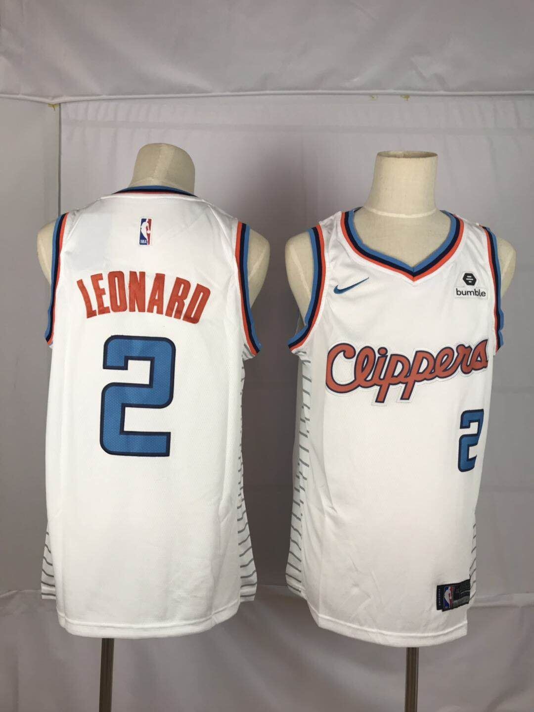 Clippers 2 Kawhi Leonard White Throwback Men Jersey