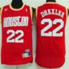 Rockets 22 Clyde Drexler Red Throwback Men Jersey
