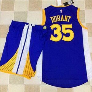 Warriors 35 Kevin Durant Blue Men Jersey with Shorts