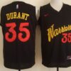 Warriors 35 Kevin Durant Black Men Jersey