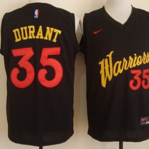 Warriors 35 Kevin Durant Black Men Jersey