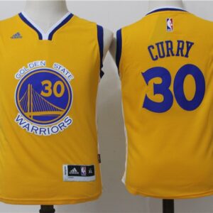 Warriors 30 Stephen Curry Gold Swingman Youth Jersey