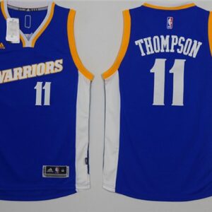 Warriors 11 Klay Thompson Royal Blue Stretch Crossover Swingman Men Jersey