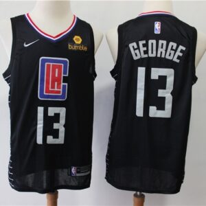 Clippers 13 Paul George Black Swingman Men Jersey With Logo